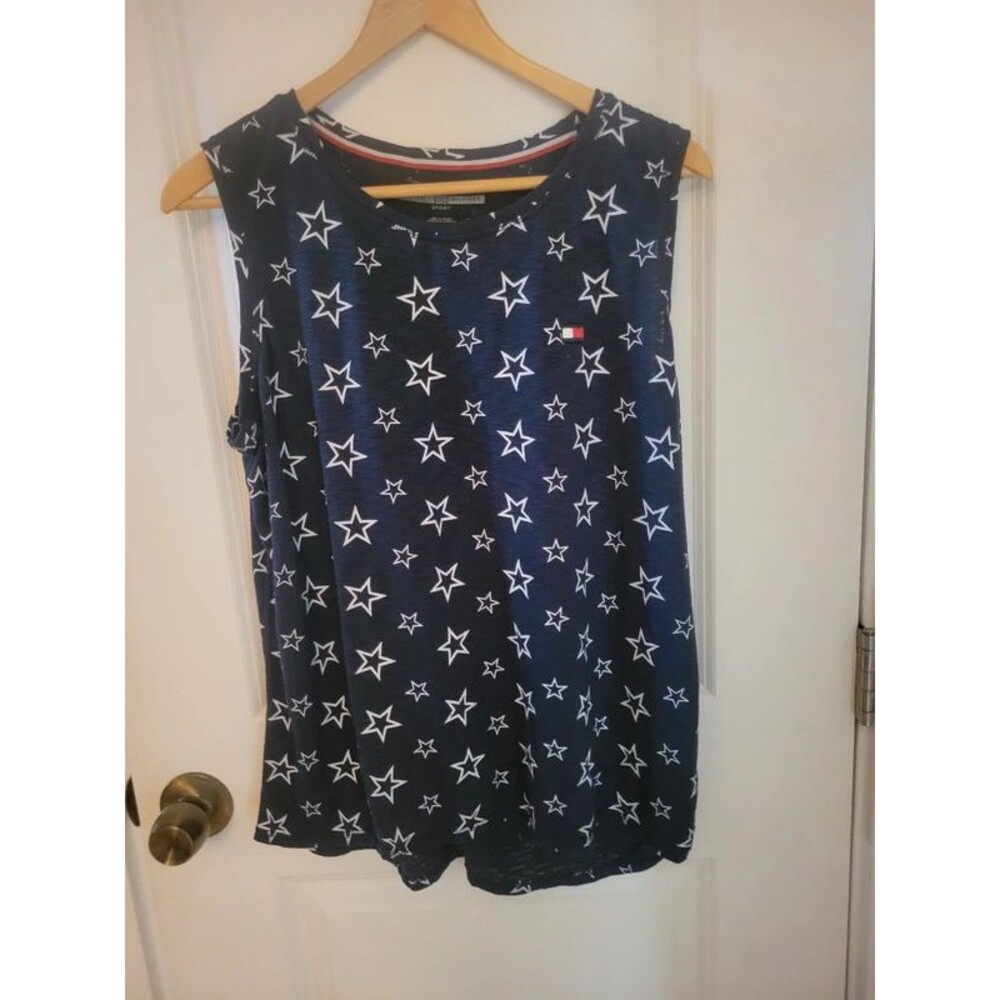 Women's Tommy Hilfiger Blue Star Tank Size XL Patriotic American Americana